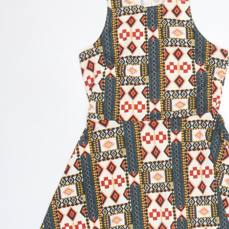 H&M Women’s Multicoloured M Aztec Geometric Fit & Flare Dress