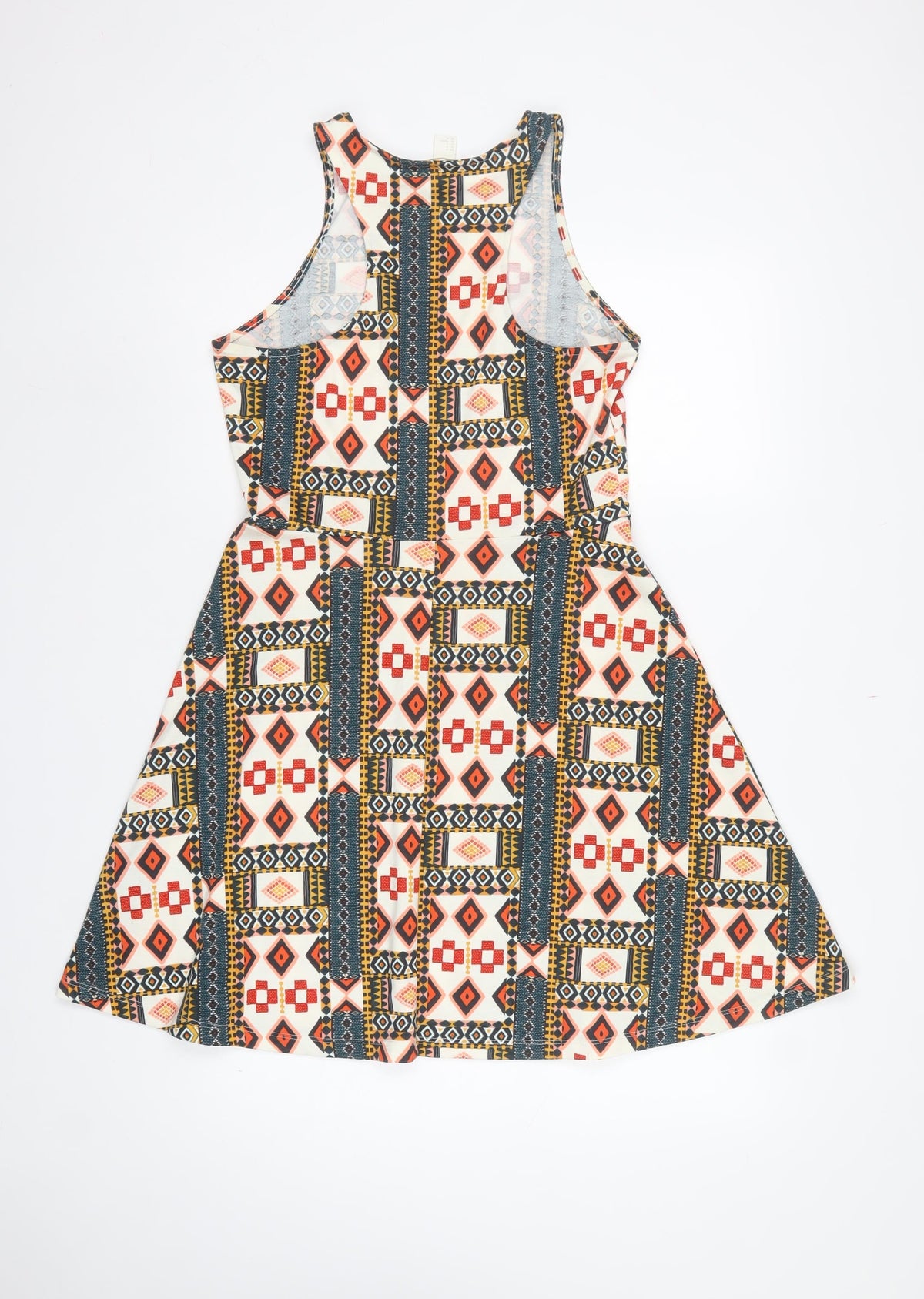 H&M Women’s Multicoloured M Aztec Geometric Fit & Flare Dress