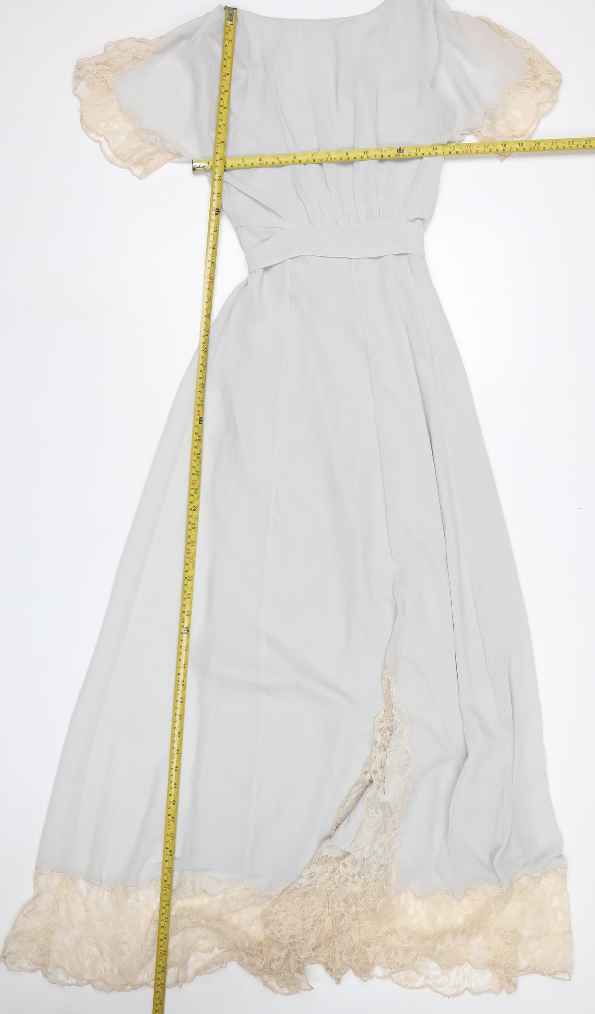 ASOS Women Ivory UK 6 Long Lace Trim Wrap Dress