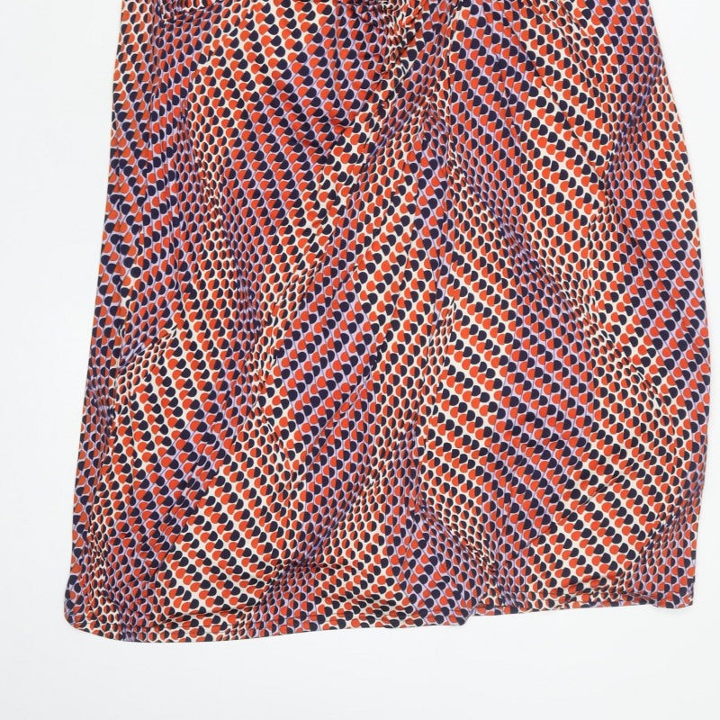 Nightingales Women’s Multicoloured Geometric Ruched Sheath Dress UK 18
