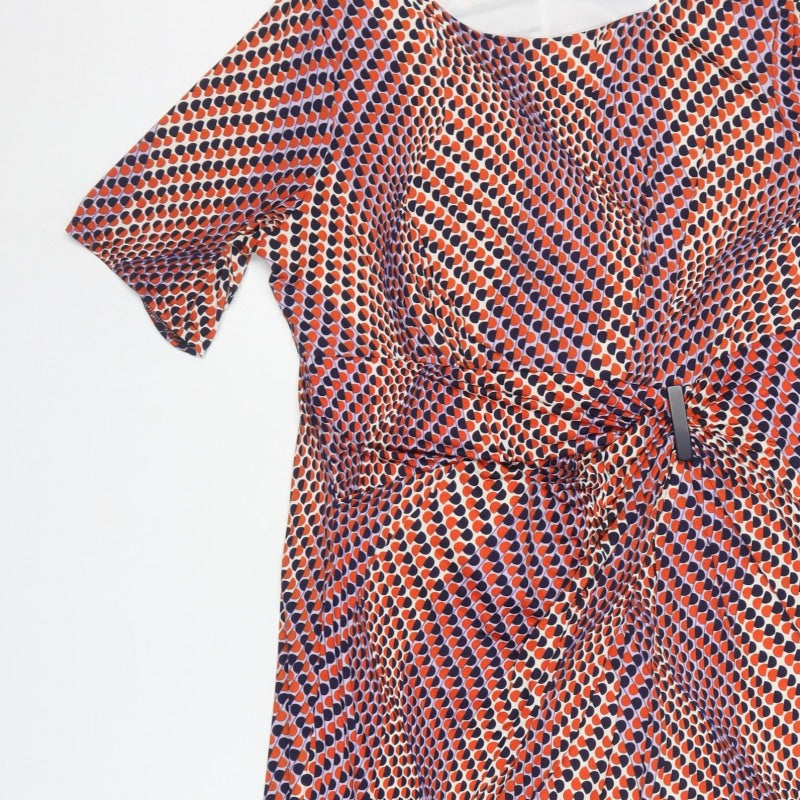 Nightingales Women’s Multicoloured Geometric Ruched Sheath Dress UK 18