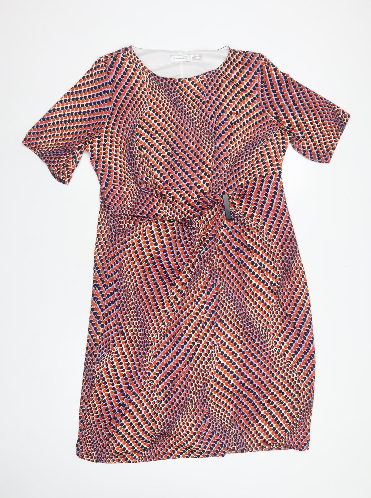 Nightingales Women’s Multicoloured Geometric Ruched Sheath Dress UK 18