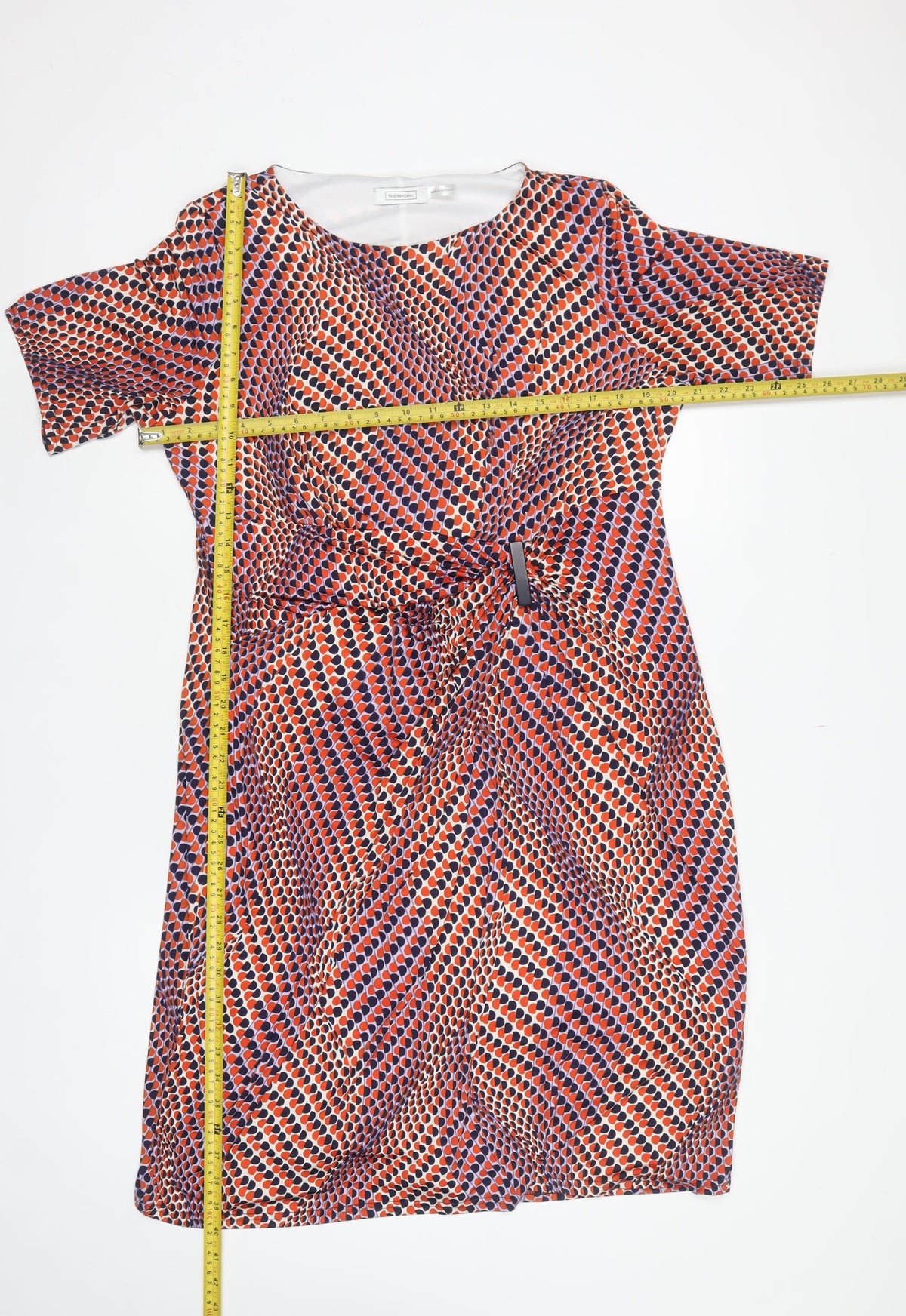 Nightingales Women’s Multicoloured Geometric Ruched Sheath Dress UK 18