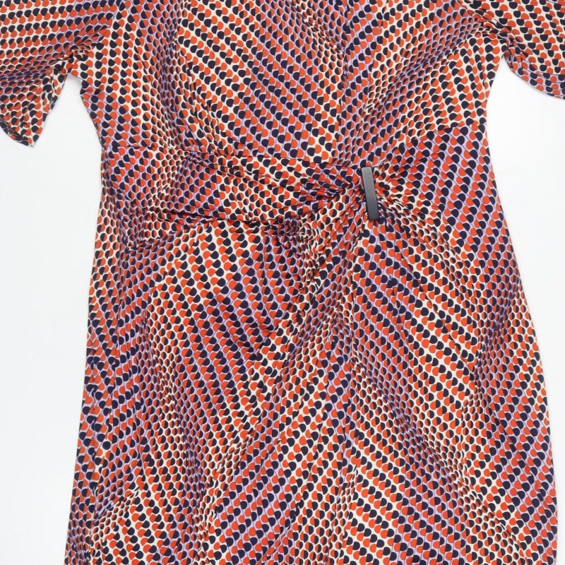 Nightingales Women’s Multicoloured Geometric Ruched Sheath Dress UK 18