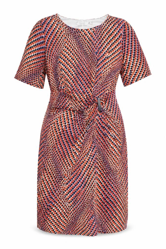 Nightingales Women’s Multicoloured Geometric Ruched Sheath Dress UK 18