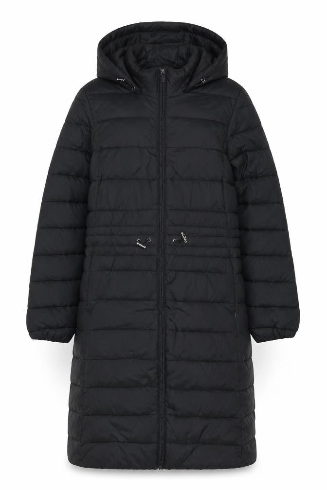George Women’s Black S Long Hooded Puffer Jacket Quilted