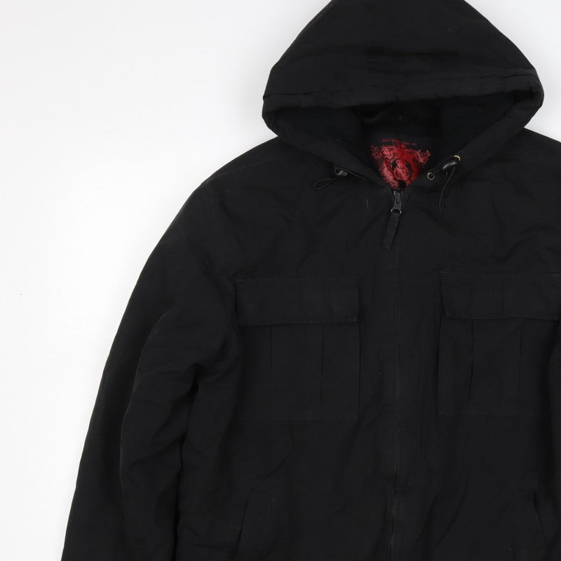 Cherokee Men’s Black M Hooded Full Zip Lined Jacket