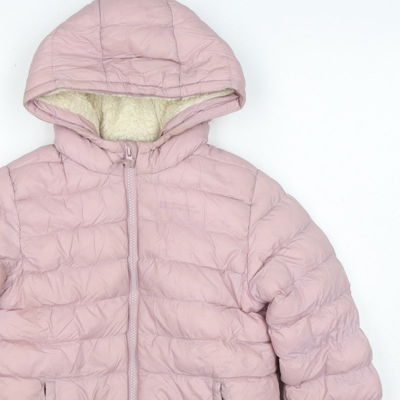 Mountain Warehouse Girls Pink 7-8 Years Hooded Puffer Jacket