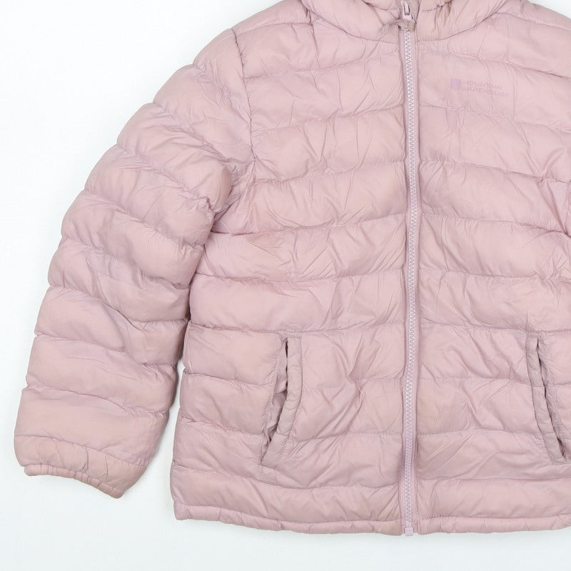 Mountain Warehouse Girls Pink 7-8 Years Hooded Puffer Jacket