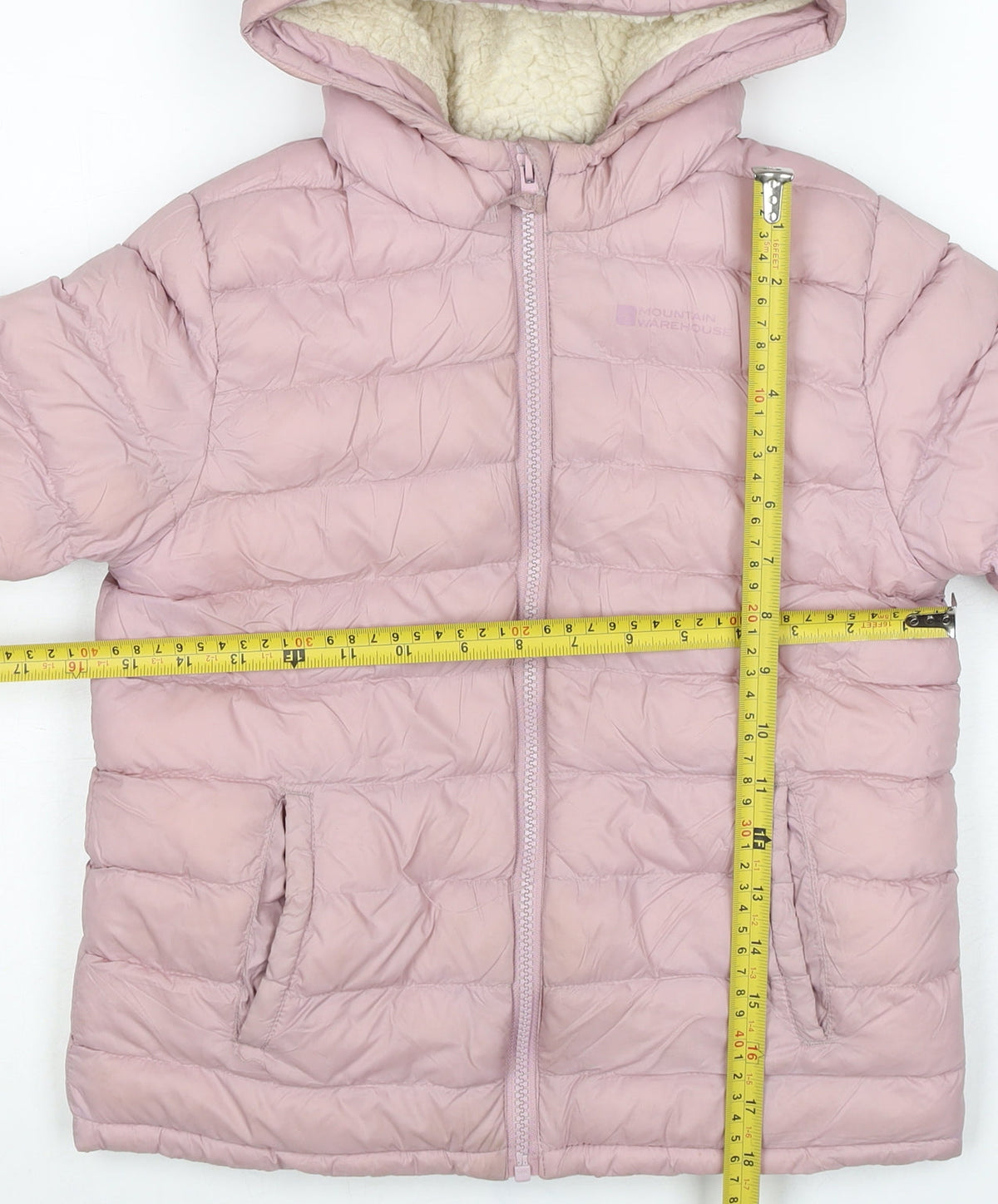 Mountain Warehouse Girls Pink 7-8 Years Hooded Puffer Jacket