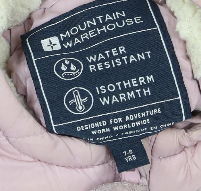 Mountain Warehouse Girls Pink 7-8 Years Hooded Puffer Jacket