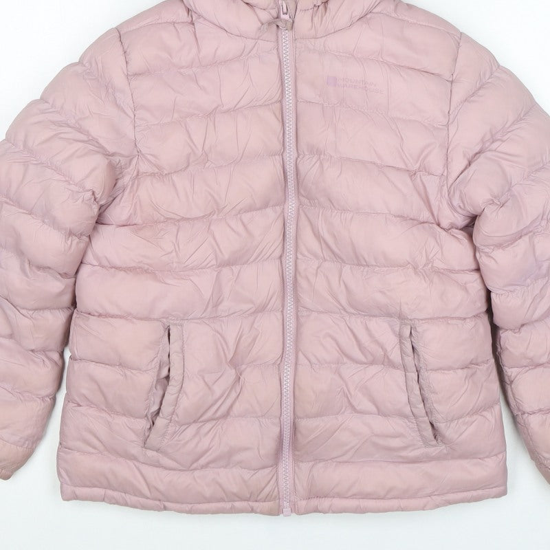 Mountain Warehouse Girls Pink 7-8 Years Hooded Puffer Jacket