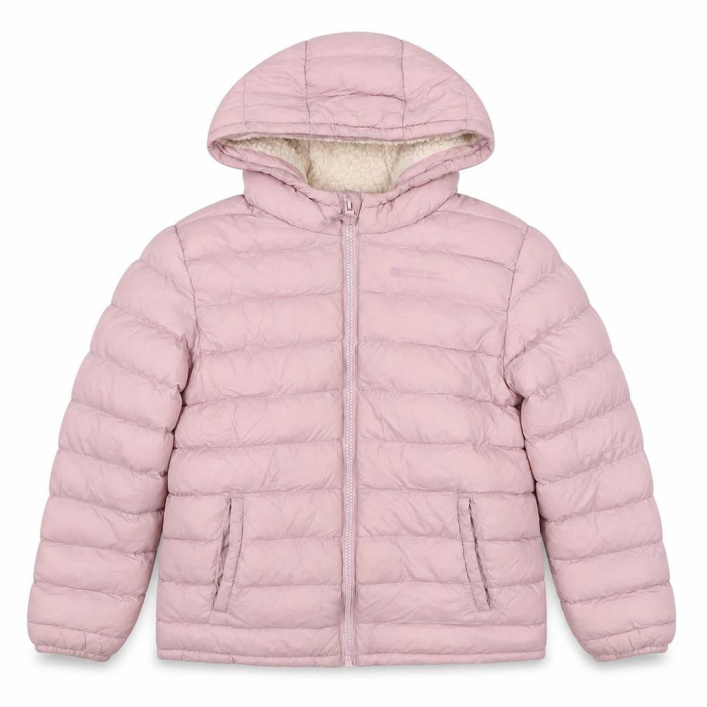 Mountain Warehouse Girls Pink 7-8 Years Hooded Puffer Jacket
