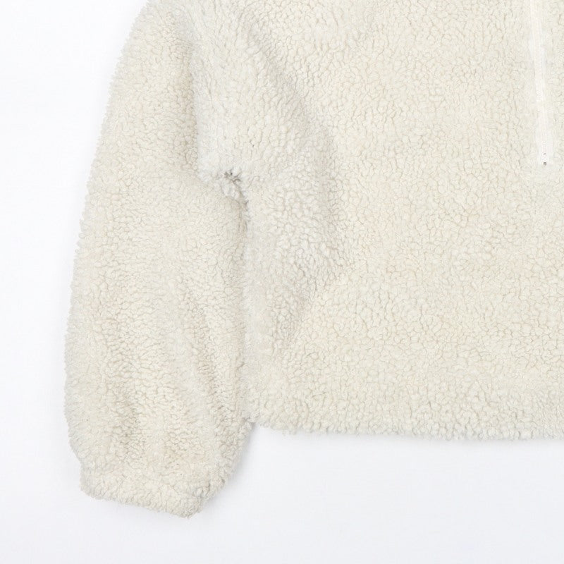 Marks and Spencer Girls Ivory 11-12 Years Teddy 1/4 Zip Sweatshirt