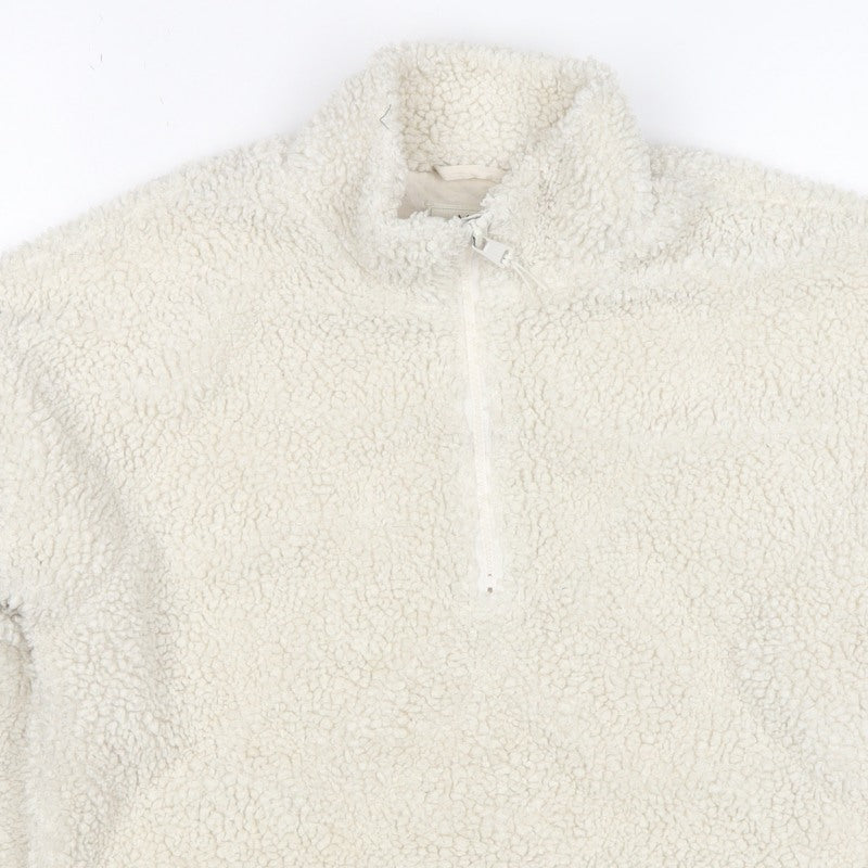 Marks and Spencer Girls Ivory 11-12 Years Teddy 1/4 Zip Sweatshirt