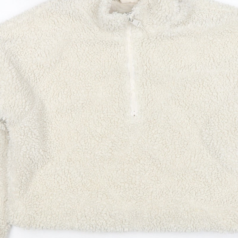 Marks and Spencer Girls Ivory 11-12 Years Teddy 1/4 Zip Sweatshirt
