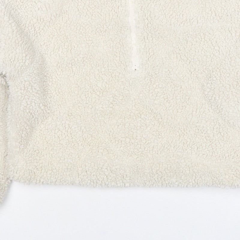 Marks and Spencer Girls Ivory 11-12 Years Teddy 1/4 Zip Sweatshirt