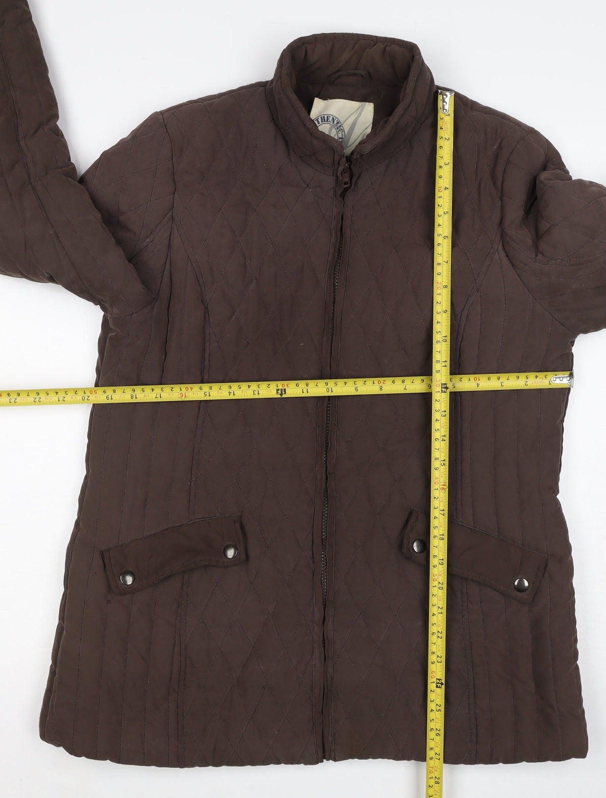 BHS Women’s Brown Quilted Puffer Jacket Size 14 Zip Padded