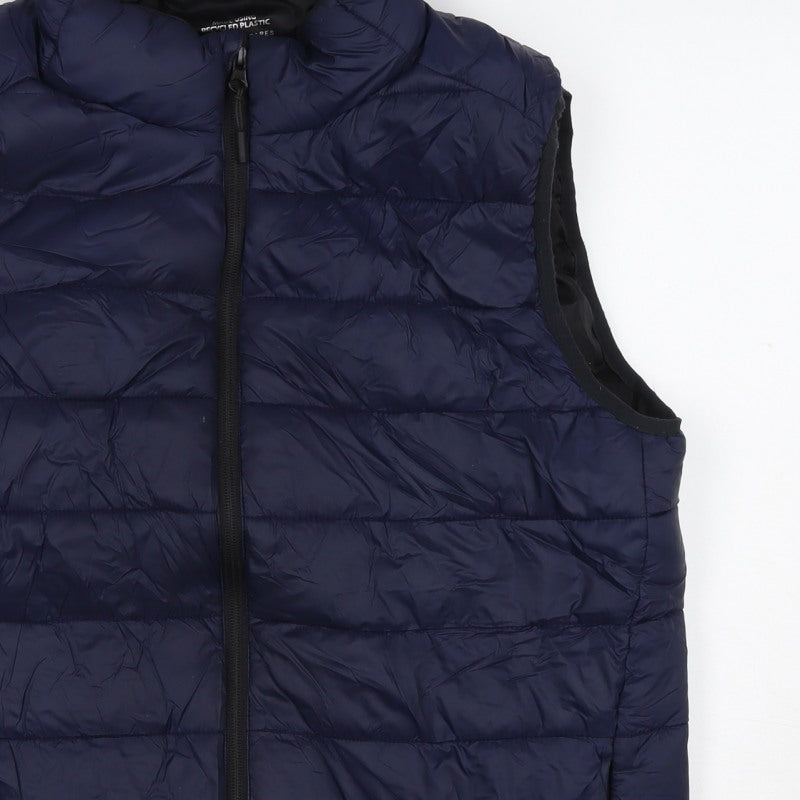 Primark Cares Men's Blue M Puffer Bodywarmer Quilted Zip Gilet