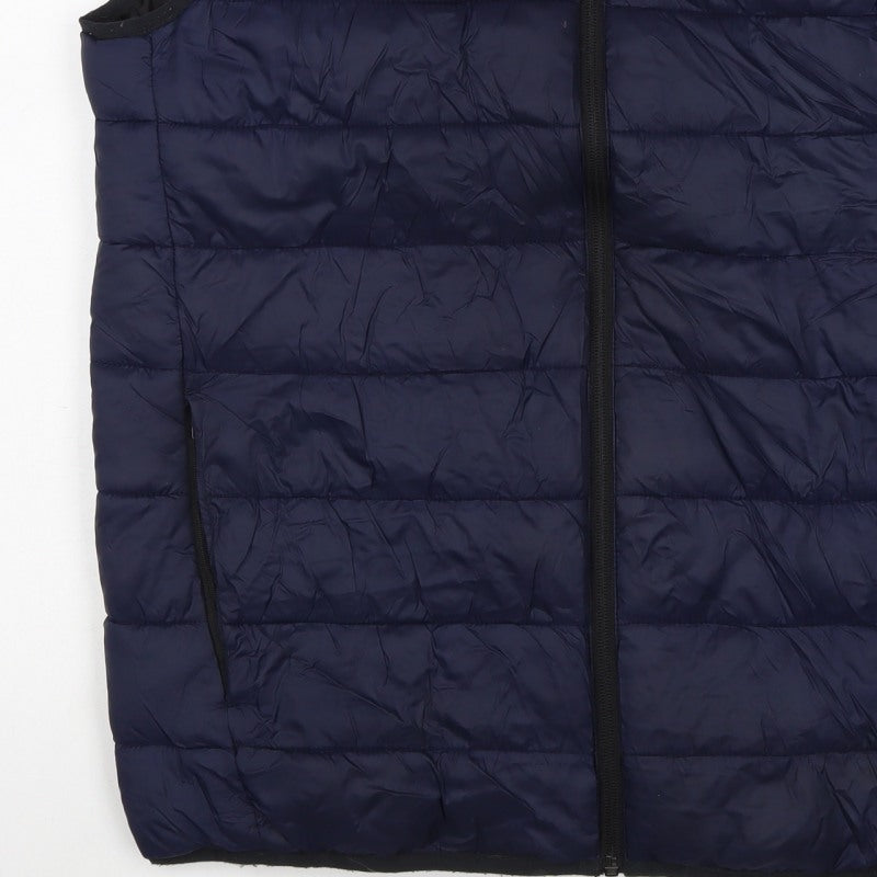 Primark Cares Men's Blue M Puffer Bodywarmer Quilted Zip Gilet