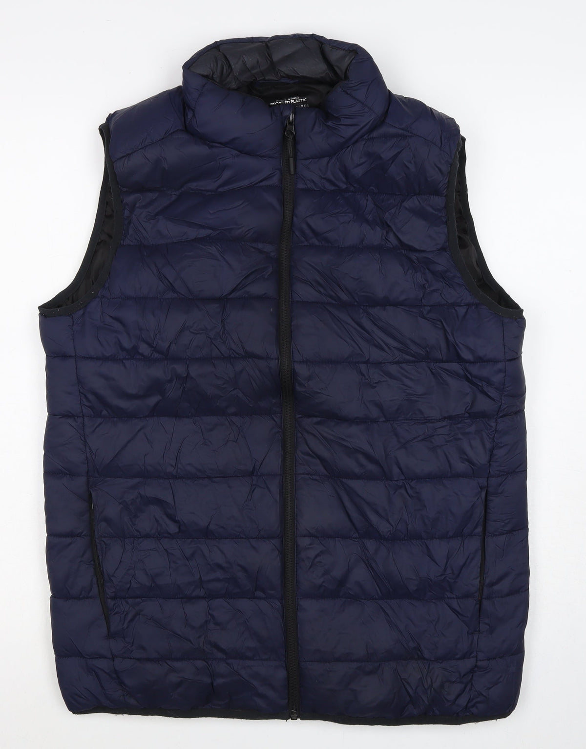 Primark Cares Men's Blue M Puffer Bodywarmer Quilted Zip Gilet