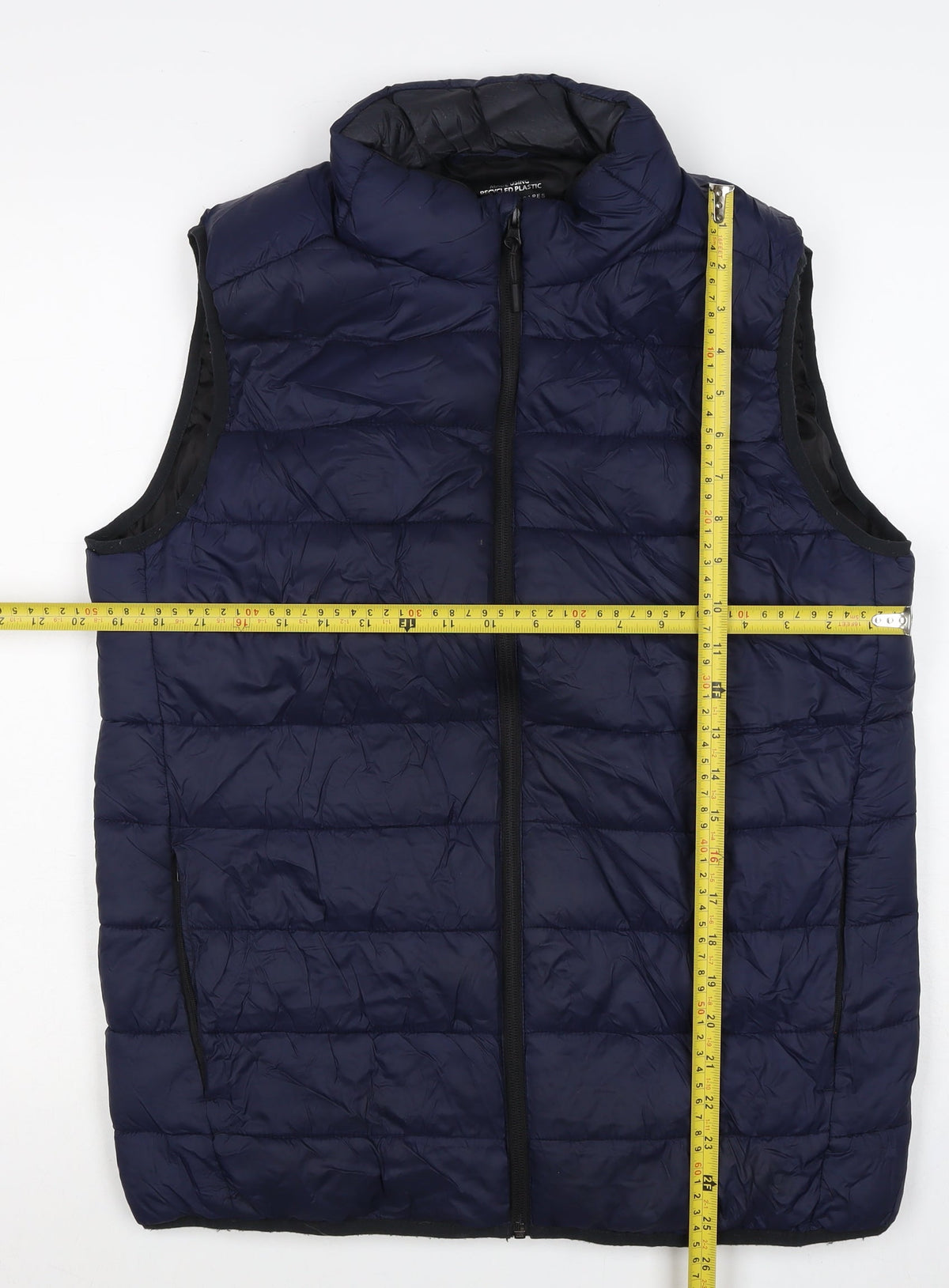 Primark Cares Men's Blue M Puffer Bodywarmer Quilted Zip Gilet