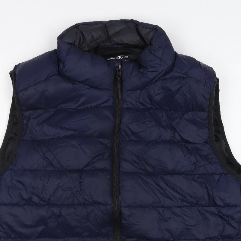 Primark Cares Men's Blue M Puffer Bodywarmer Quilted Zip Gilet