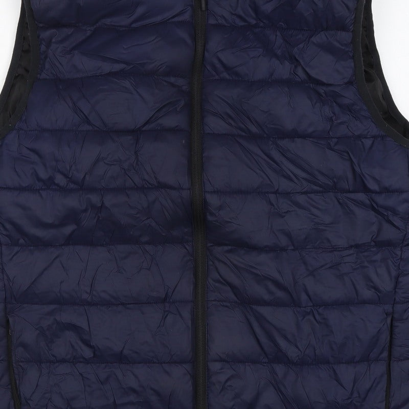 Primark Cares Men's Blue M Puffer Bodywarmer Quilted Zip Gilet