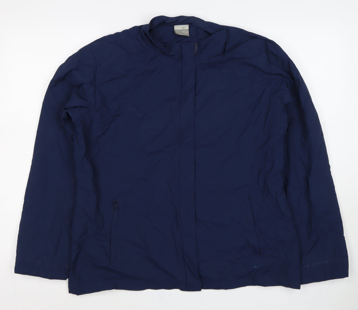 Nike Women's Navy Blue UK 14 Windbreaker Lightweight Full Zip Jacket