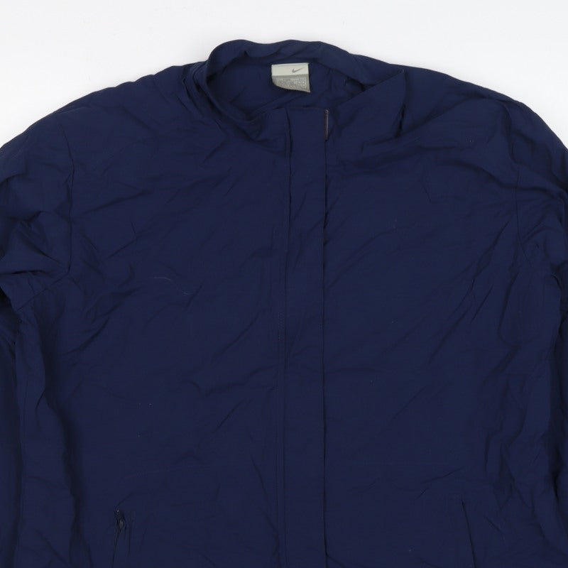 Nike Women's Navy Blue UK 14 Windbreaker Lightweight Full Zip Jacket