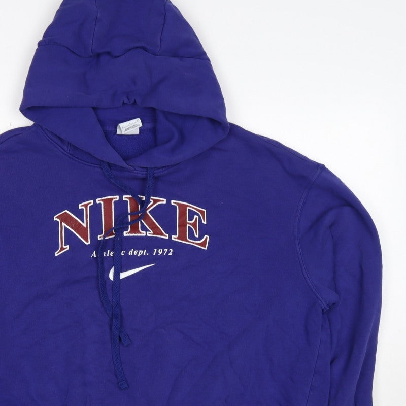Nike Women’s Blue S Pullover Hoodie Logo Graphic Fleece