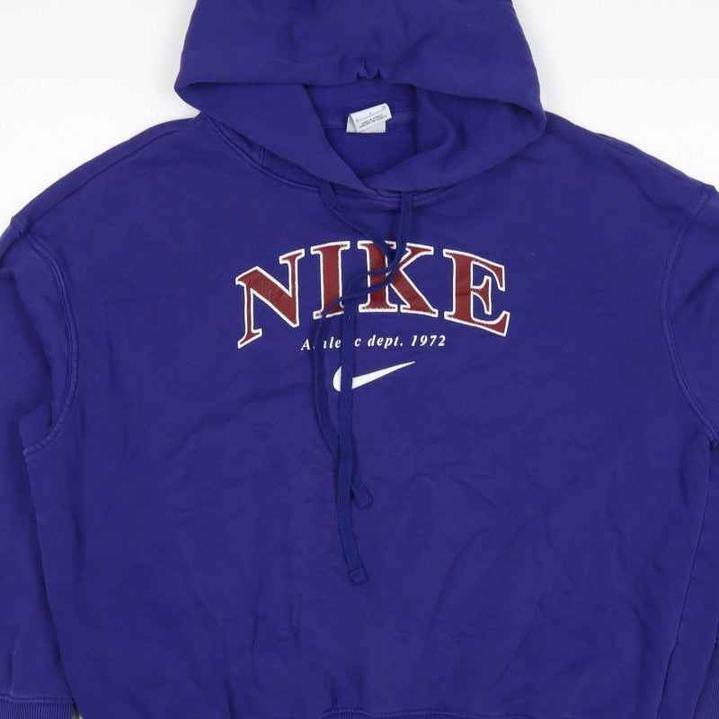 Nike Women’s Blue S Pullover Hoodie Logo Graphic Fleece