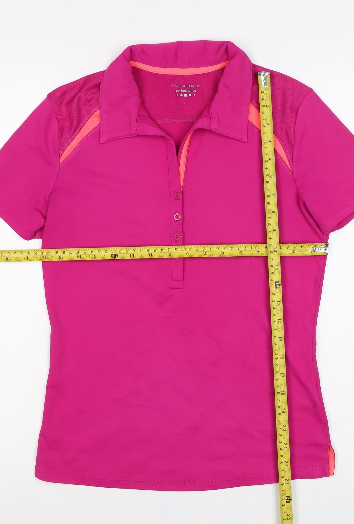 Marks and Spencer Women Pink UK 8 Performance Mesh Golf Polo Top