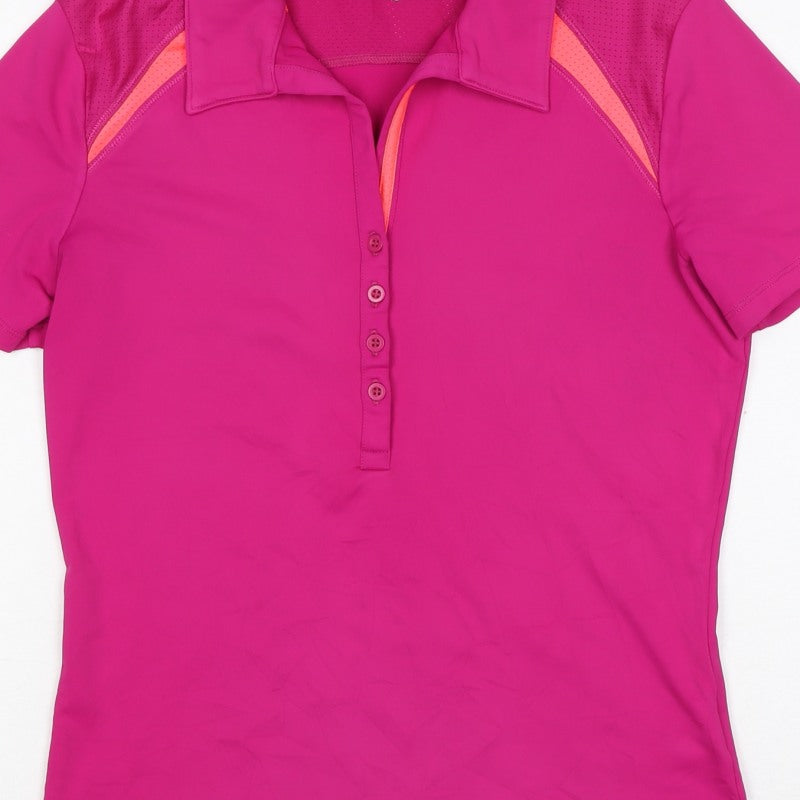 Marks and Spencer Women Pink UK 8 Performance Mesh Golf Polo Top