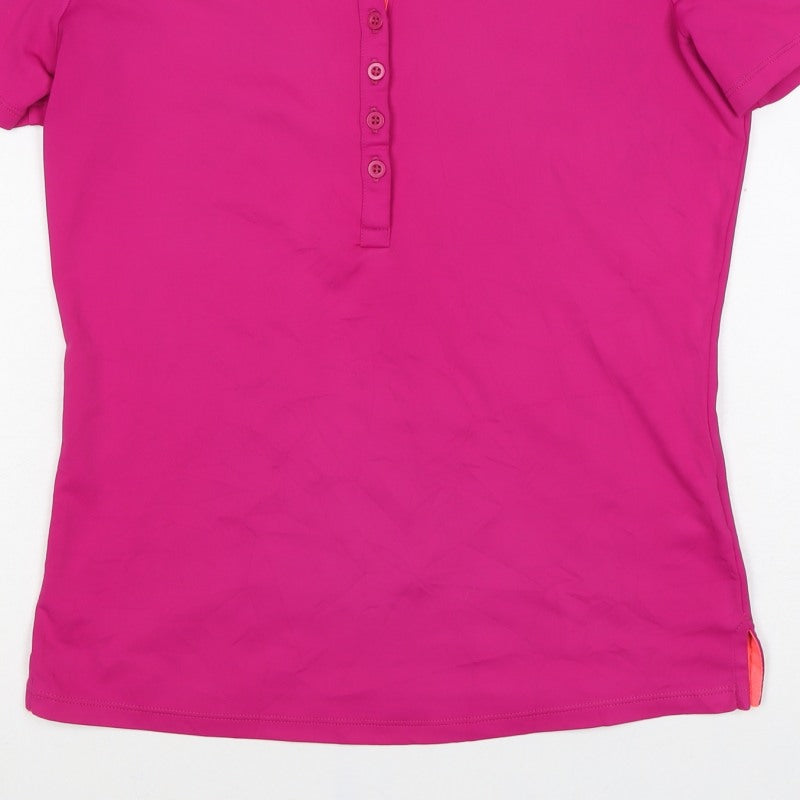 Marks and Spencer Women Pink UK 8 Performance Mesh Golf Polo Top
