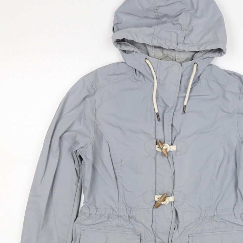 FatFace Women Grey Size 12 Hooded Toggle Parka Jacket