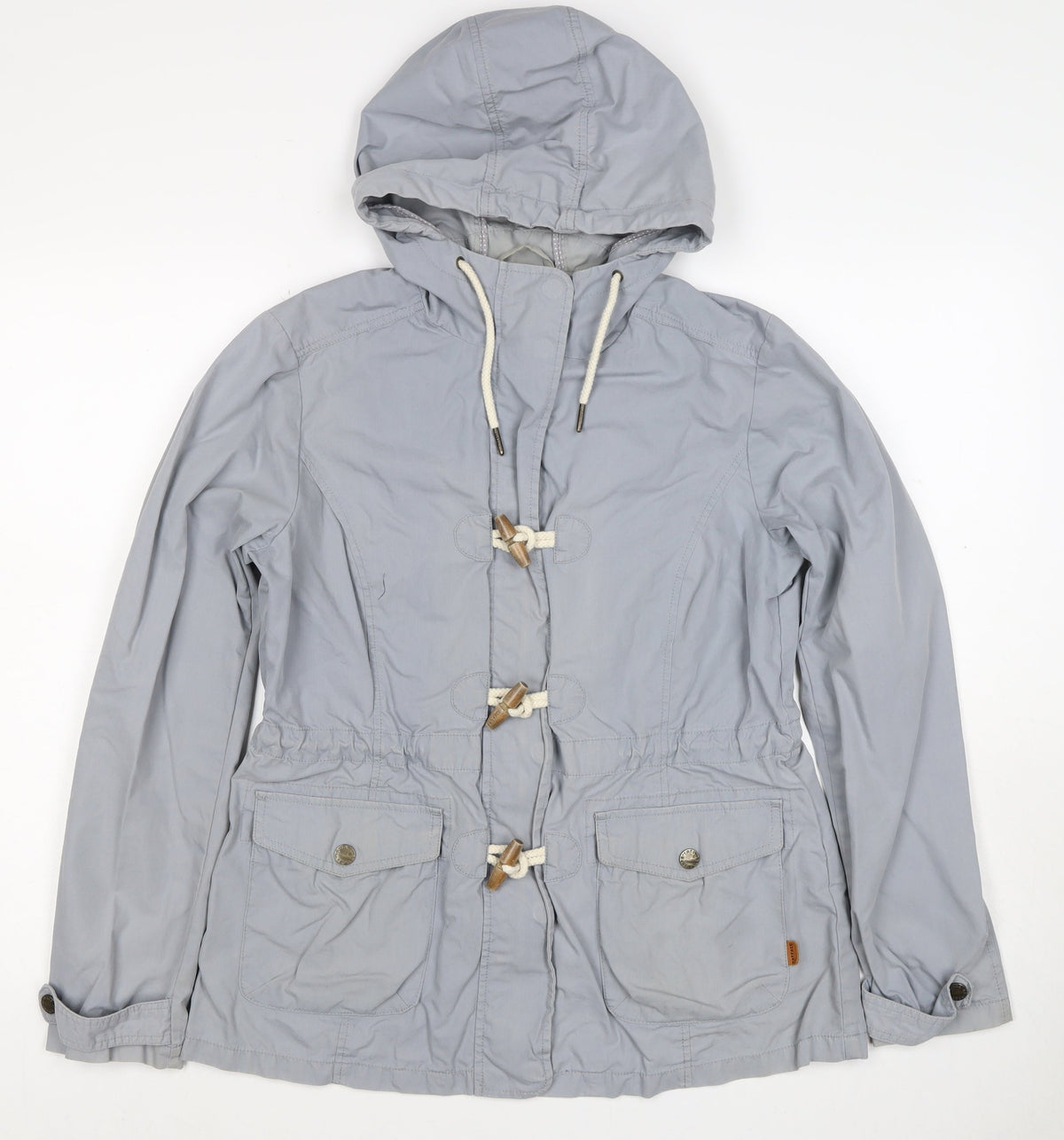 FatFace Women Grey Size 12 Hooded Toggle Parka Jacket