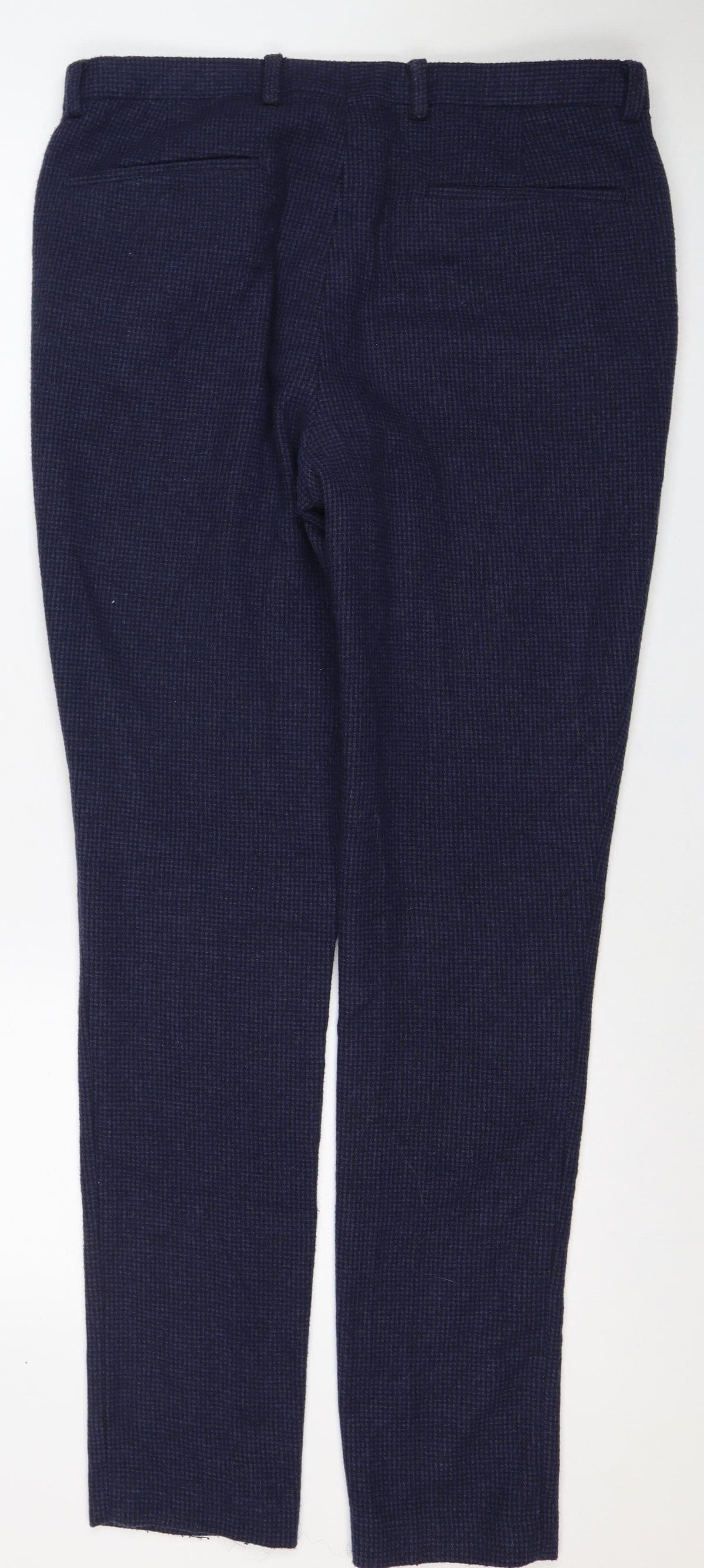 ASOS Women’s Navy Check Straight Trousers W32 L32