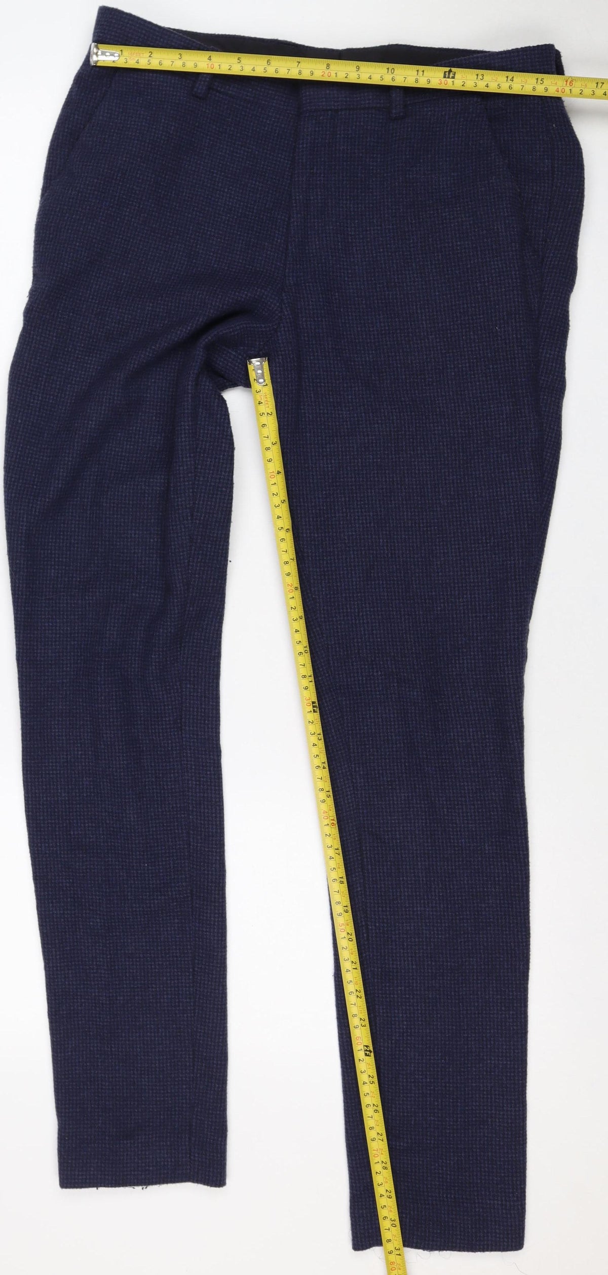 ASOS Women’s Navy Check Straight Trousers W32 L32