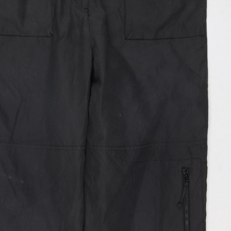 Casualclub Women’s Black Size 12 Cargo Trousers Drawstring Lined
