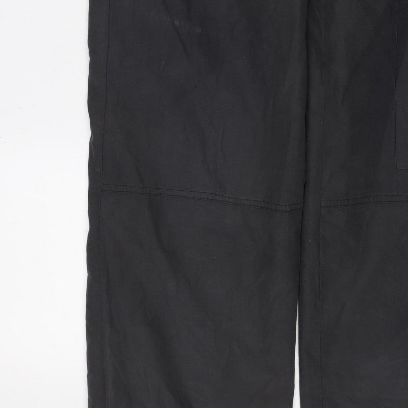 Casualclub Women’s Black Size 12 Cargo Trousers Drawstring Lined