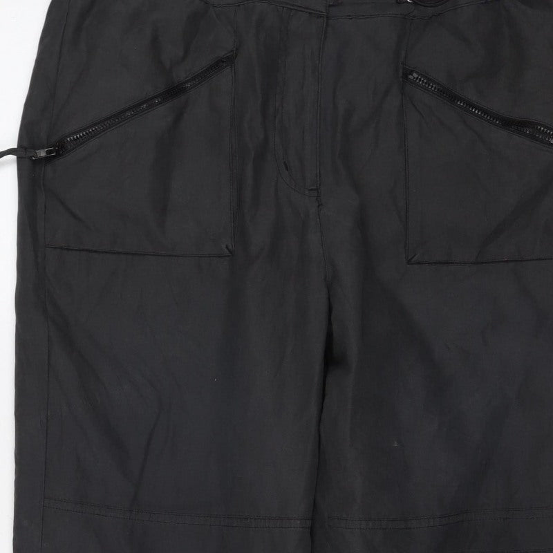 Casualclub Women’s Black Size 12 Cargo Trousers Drawstring Lined