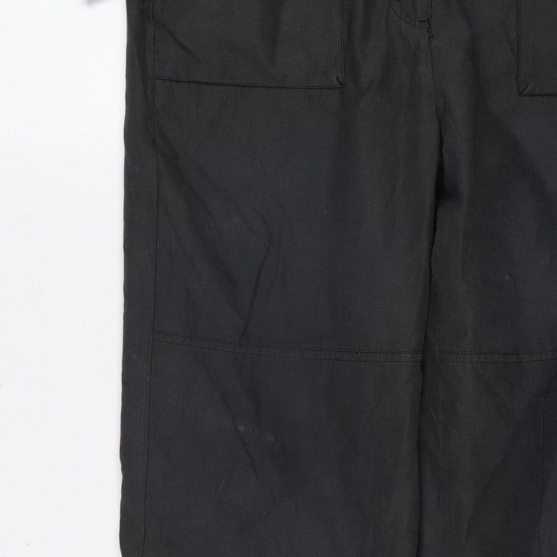 Casualclub Women’s Black Size 12 Cargo Trousers Drawstring Lined