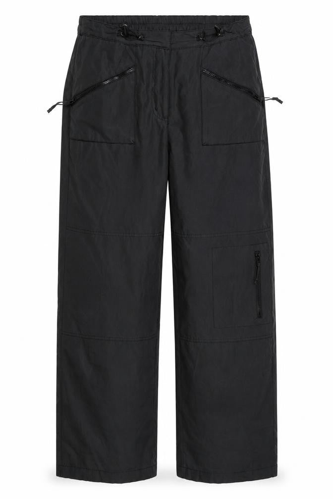 Casualclub Women’s Black Size 12 Cargo Trousers Drawstring Lined