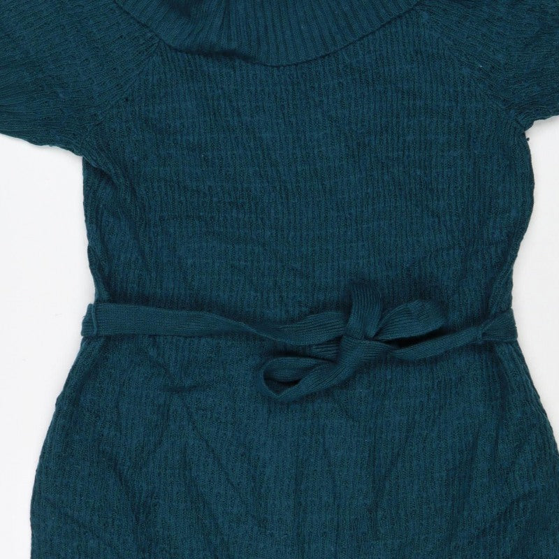 Wallis Women’s Blue L Open Tie Knit Cardigan Wool Blend