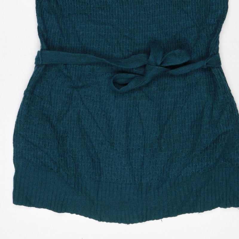 Wallis Women’s Blue L Open Tie Knit Cardigan Wool Blend
