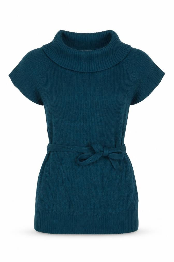 Wallis Women’s Blue L Open Tie Knit Cardigan Wool Blend