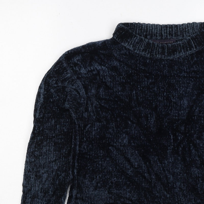 Marks and Spencer Women Navy UK 16 Roll Neck Chunky Knit Jumper