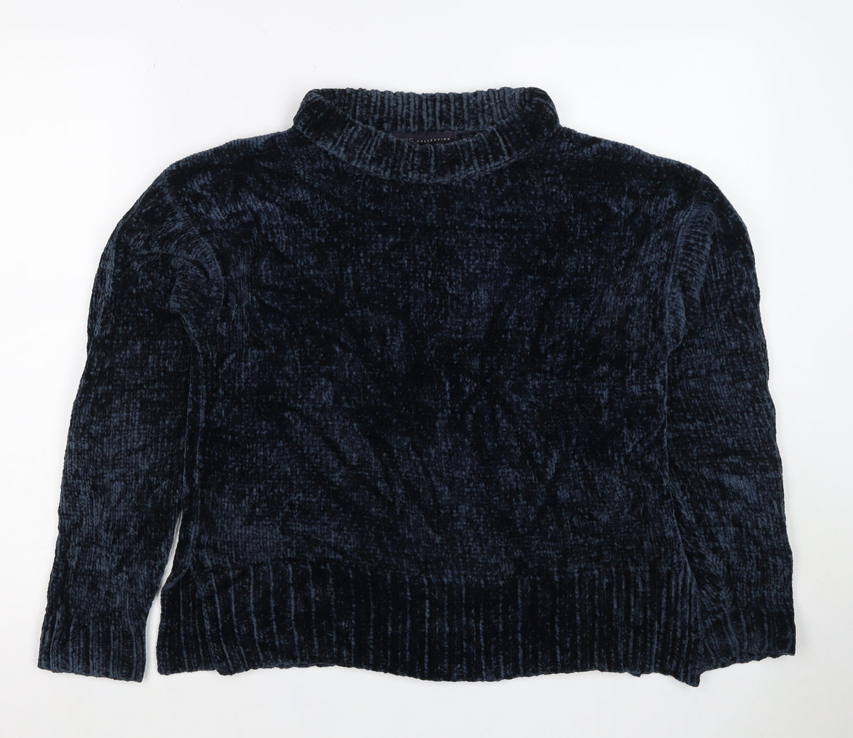 Marks and Spencer Women Navy UK 16 Roll Neck Chunky Knit Jumper