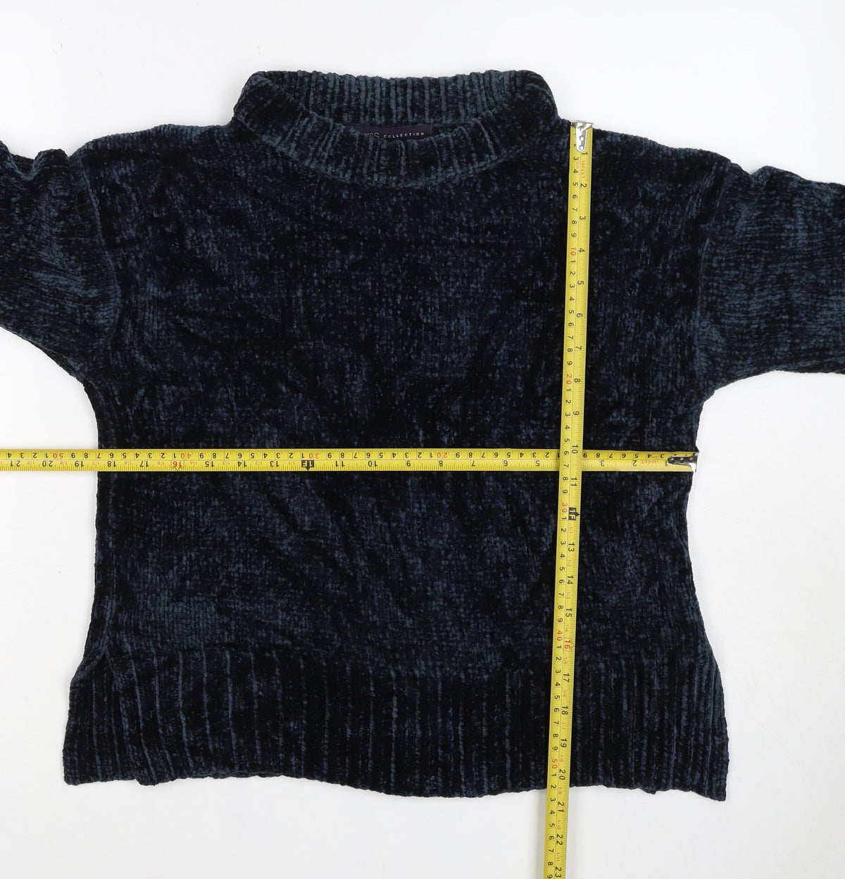 Marks and Spencer Women Navy UK 16 Roll Neck Chunky Knit Jumper